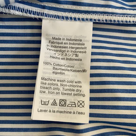 NWT J. Crew Blue Striped Popover Shirt Size 4 - Picture 8 of 8